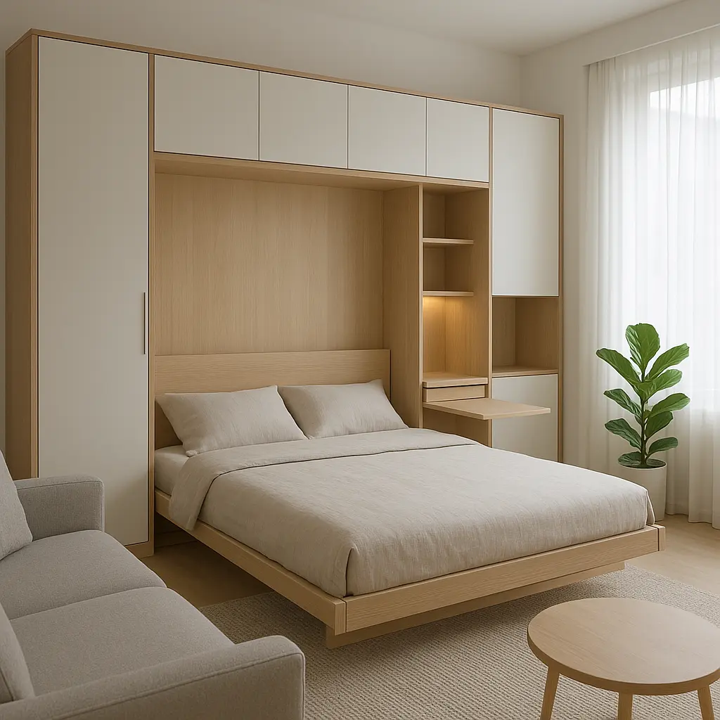 Space-saving furniture in a compact room